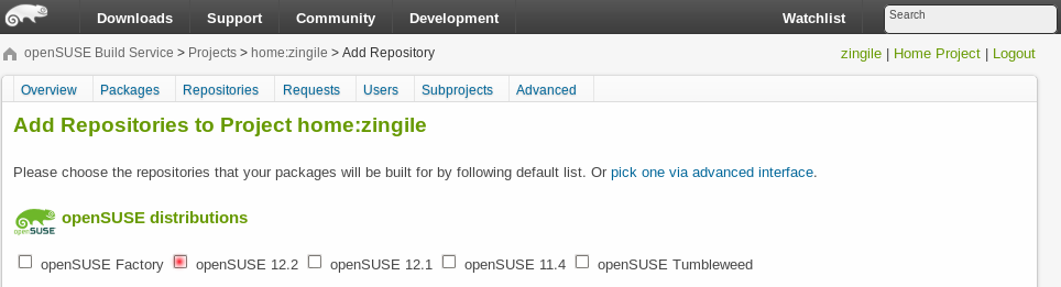 openSUSE OBS repositories