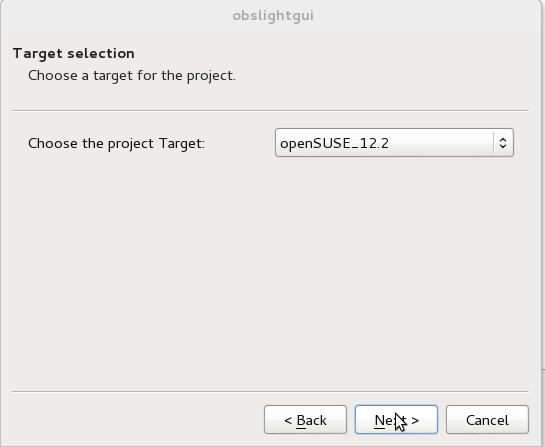 OBS Light GUI Target selection