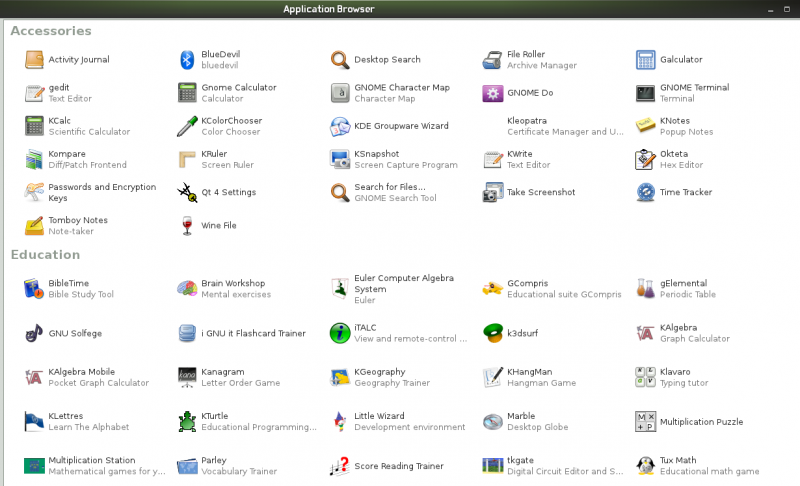 скриншоты openSUSE 11.4 Edu Li-f-e