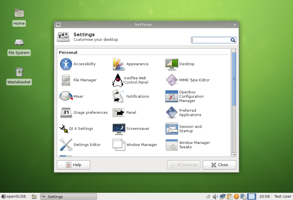 File:OpenSUSE 12.2 XFCE settings.png