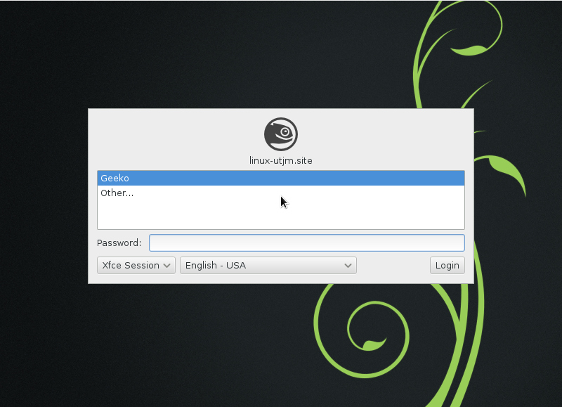 OpenSUSE 12.3 xfce login.jpg