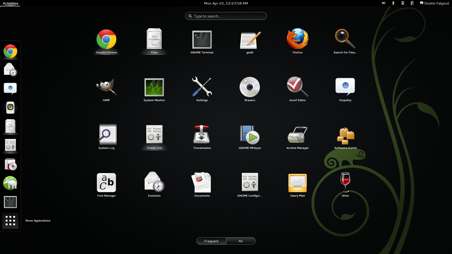 GNOME 3.8 Screenshot-appsmenu.jpg