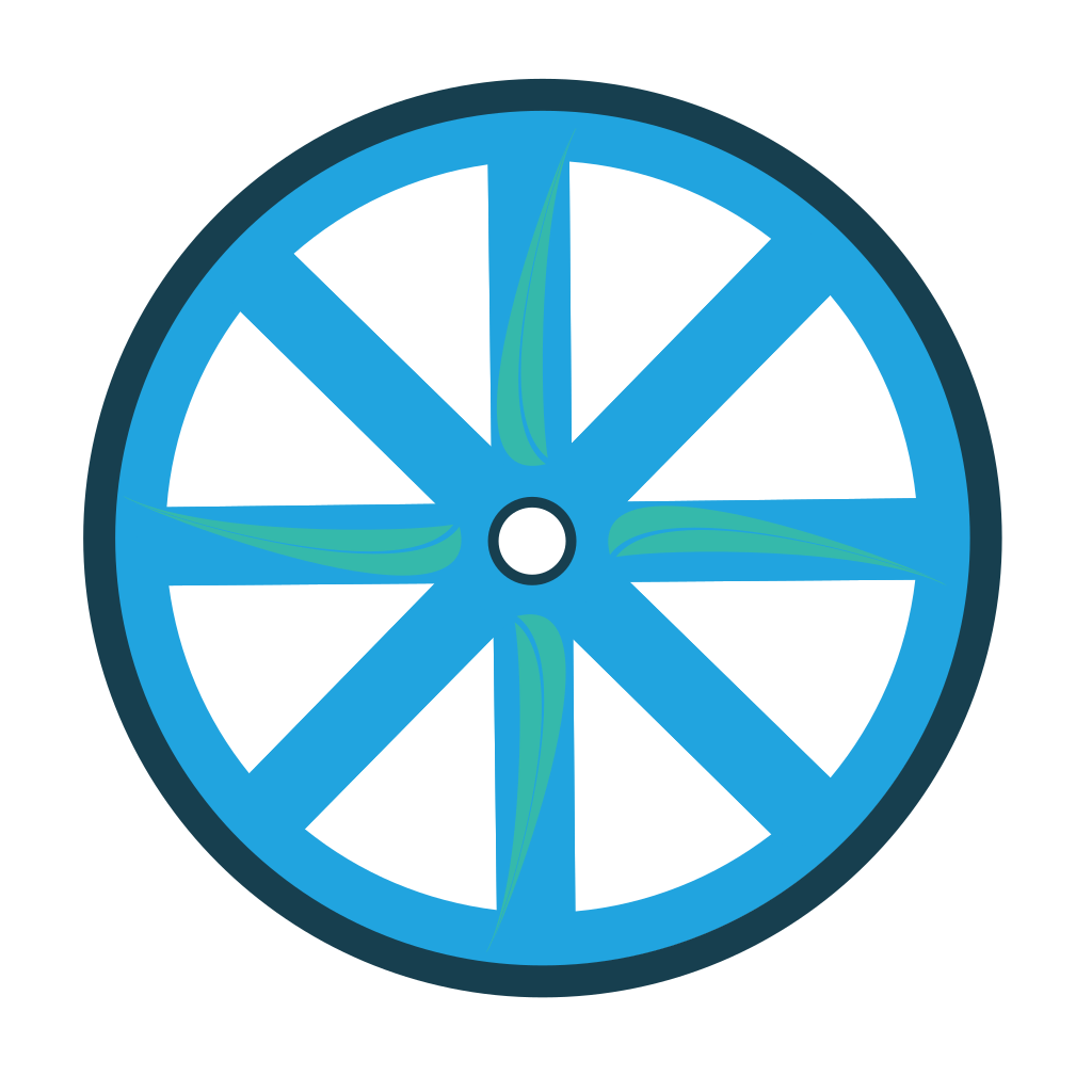 openSUSE Slowroll logo proposed by Christian Lanig showing a bold tire with leaves.