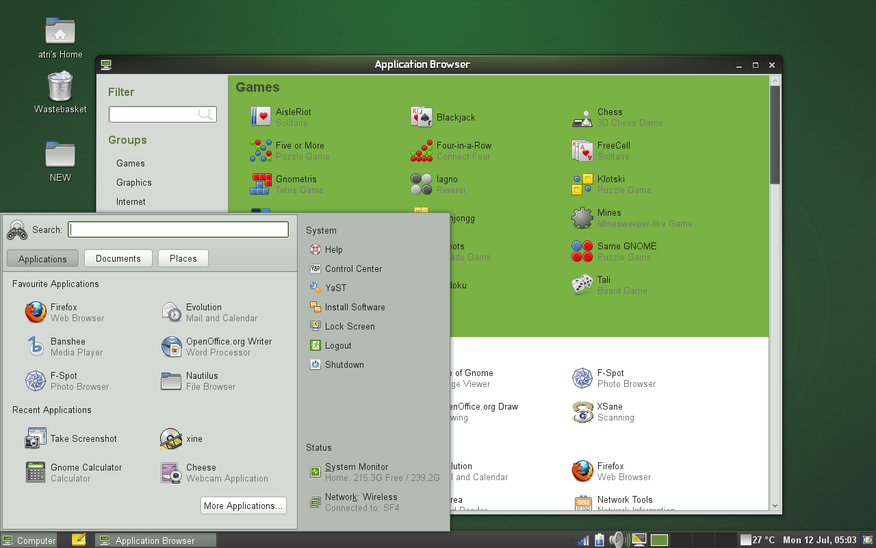 Open Suse Gnome